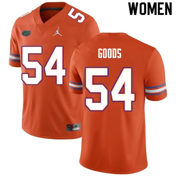 NCAA Florida Gators Lamar Goods Women's #54 Nike Orange Stitched Authentic College Football Jersey MJD7464YD